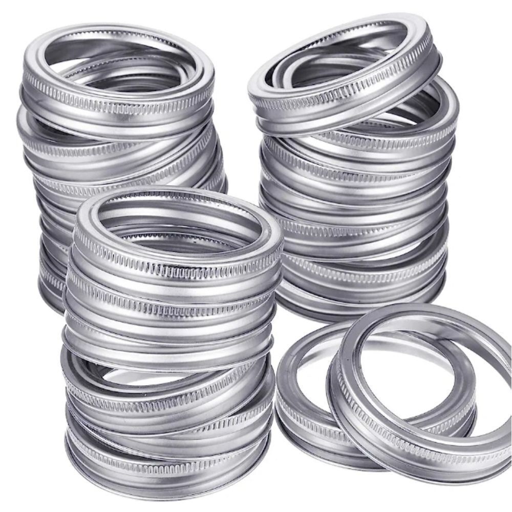 24 Rust Resistant Silver Mason Jar Replacement Rings round